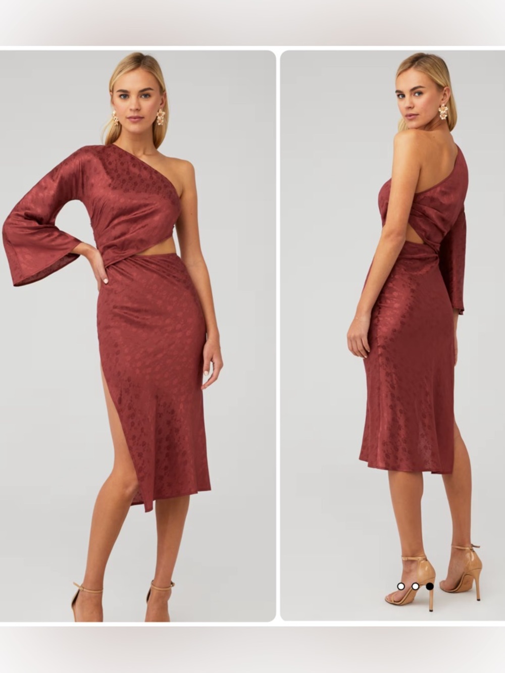 Jen's Pirate Booty Nebula Vermillion Viscose Cutout Midi Dress NWT $242